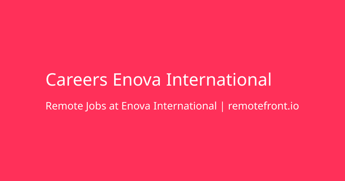 Remote Job Openings at the company Enova International