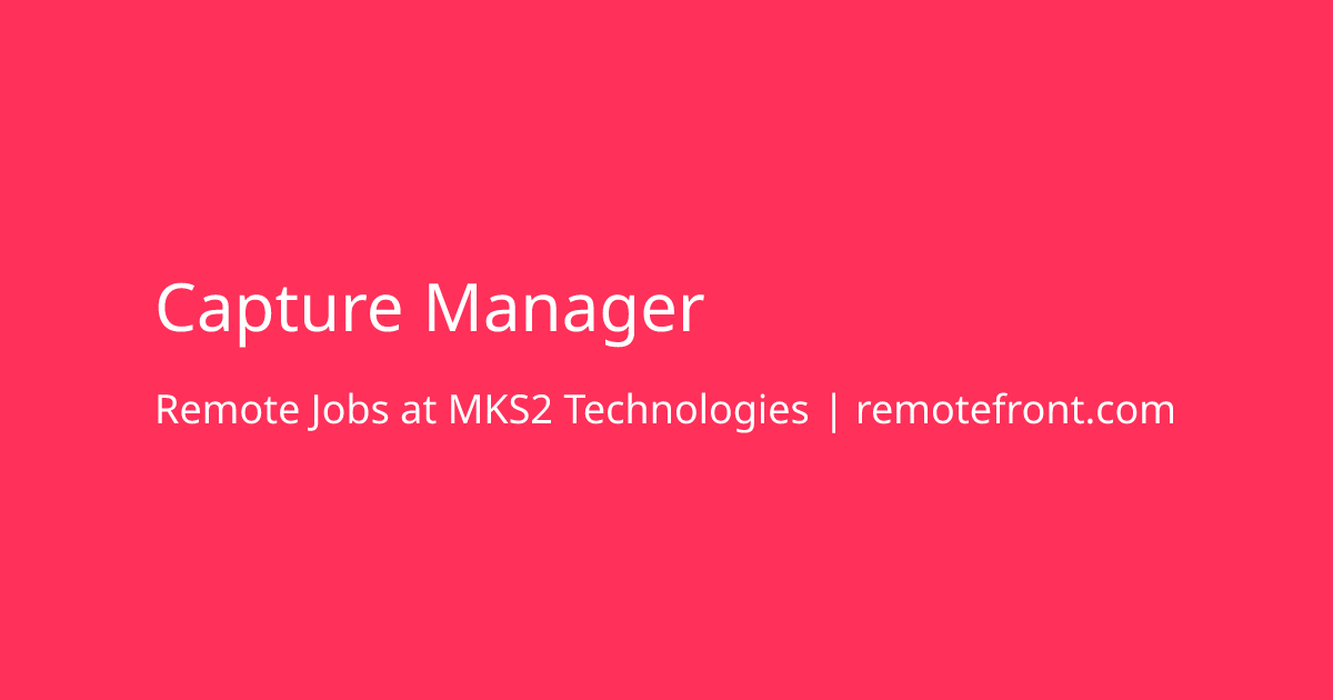 Remote Capture Manager