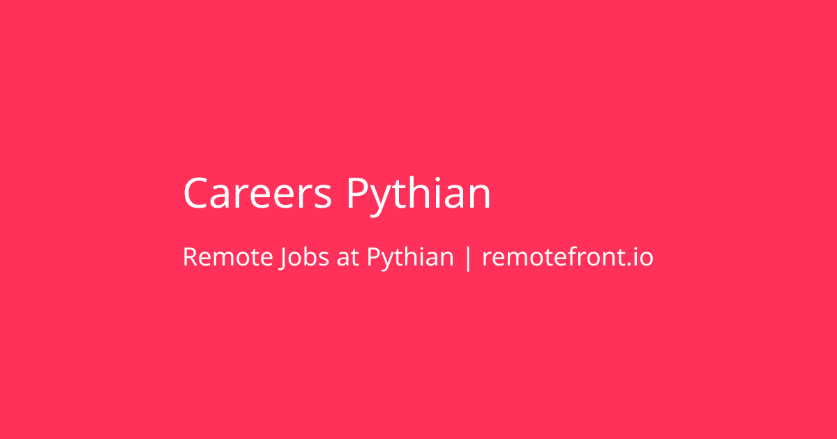 Remote Job Openings at the company Pythian