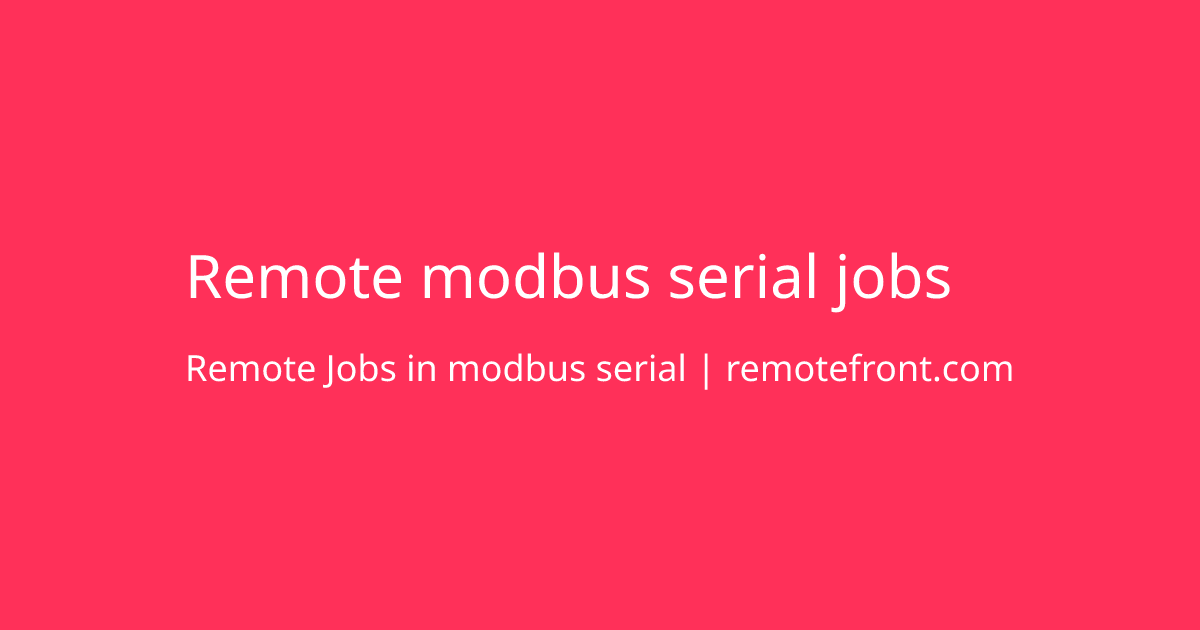 Apply for Remote modbus serial jobs